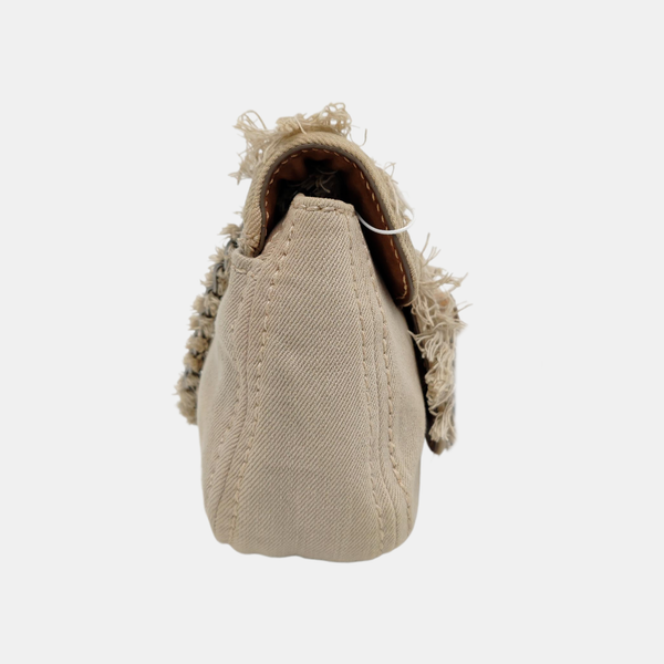 Denim Shoulder Bag Beige