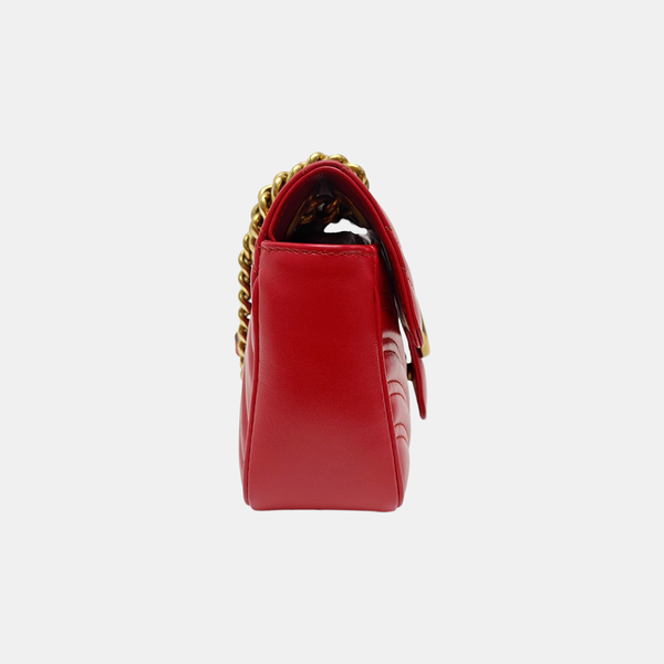 GG Marmont Small Quilted Calfskin Red