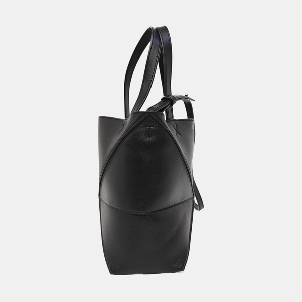 Puzzle Fold Mini Quilted Calfskin Black