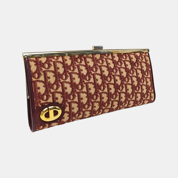 Oblique Canvas Clutch Beige