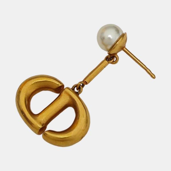 Dior Tribales Metal White Stud Earrings