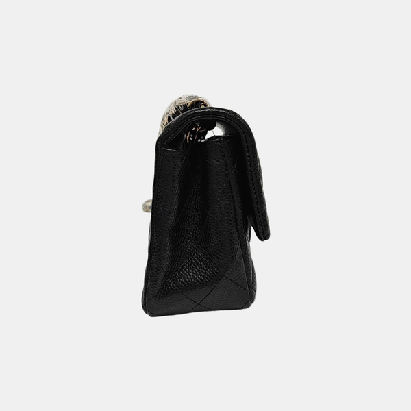 CLASSIC FLAP Mini Quilted Grained Calfskin Black