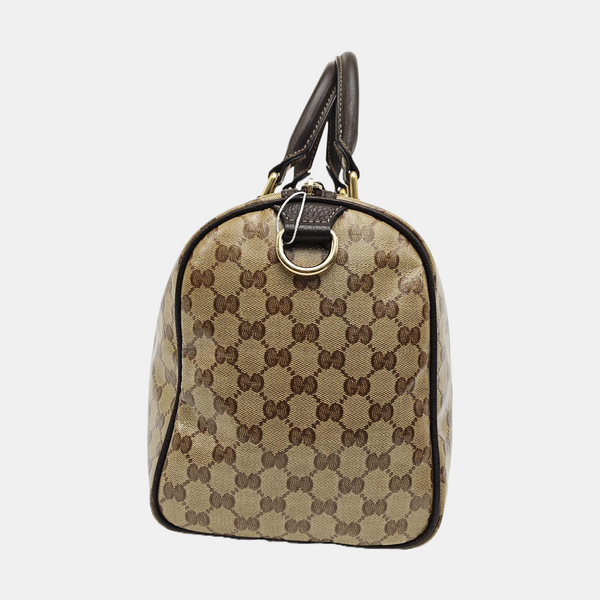 Joy Medium Monogram Coated Canvas Brown