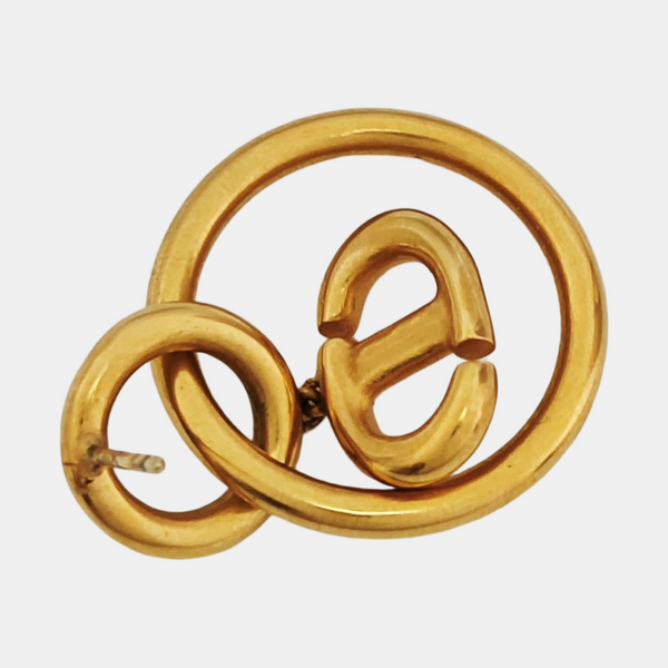 Petit CD Metal Gold Stud Earrings