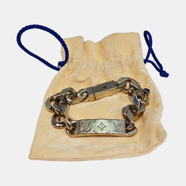 Monogram Metal Silver Bracelet