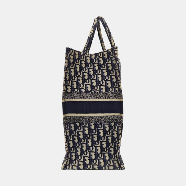 Book Tote Large Oblique Canvas Blue