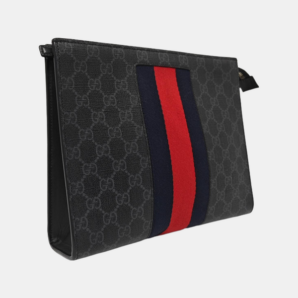 GG Supreme Monogram Coated Canvas Gray