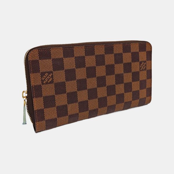 ZIPPY Damier Ebene Coated Canvas Brown