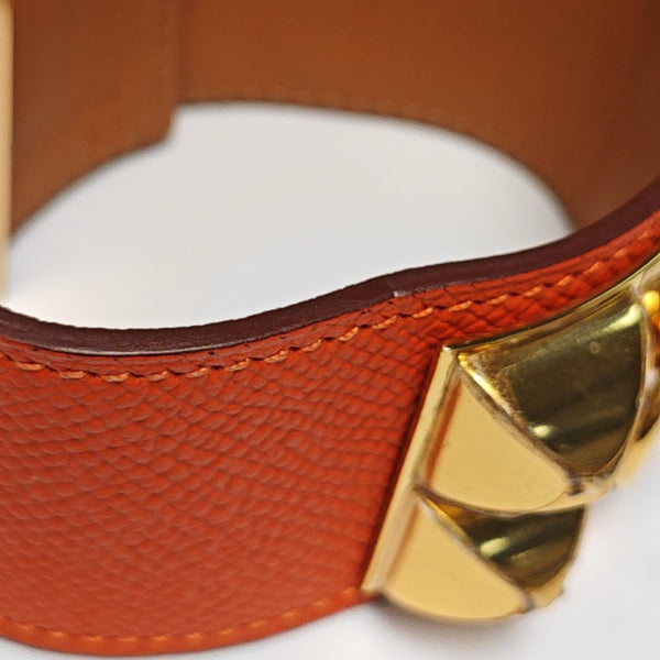 Pulsera Collier De Chien de cuero naranja