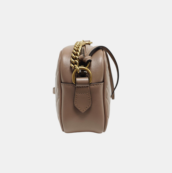 GG Marmont Mini Quilted Calfskin Beige