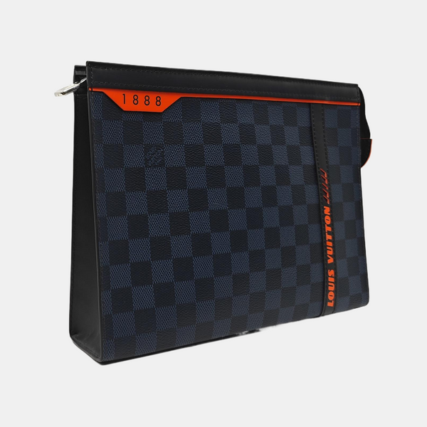 Pochette Voyag MM Damier Coated Canvas Blue