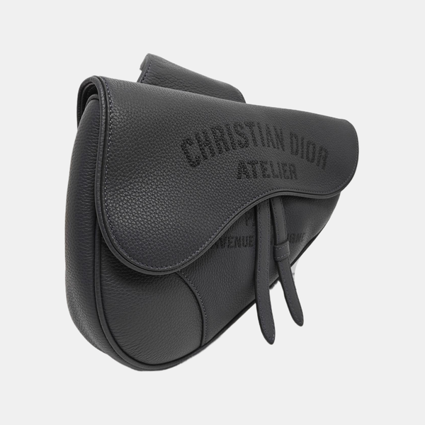 Saddle Medium Calfskin Grey