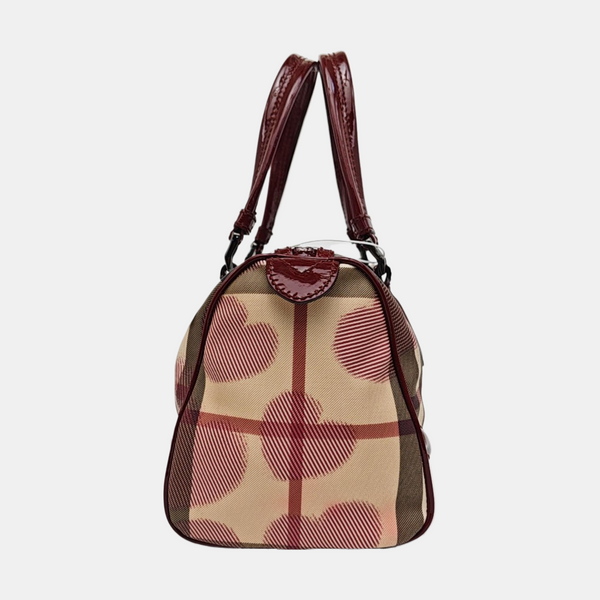 Coated Canvas Top Handle Bag Beige