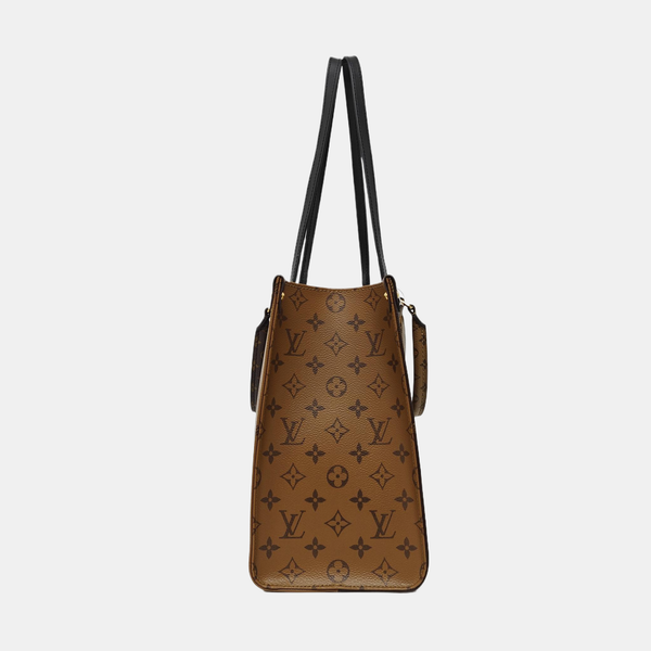 Authenticated pre-owned ONTHEGO MM Monogram Coated Canvas Brown - Tote Bag at Looply