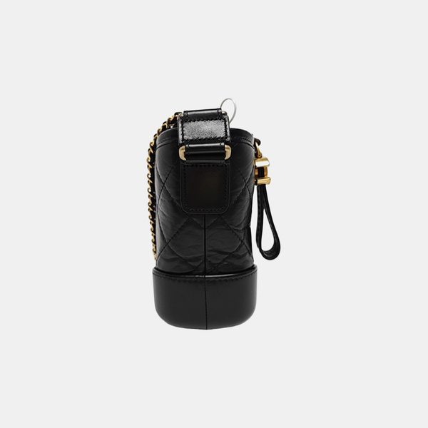 GABRIELLE Small Quilted Vintage Calf Black