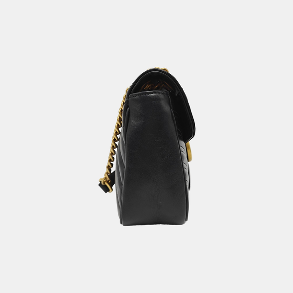 GG Marmont Medium Quilted Calfskin Black