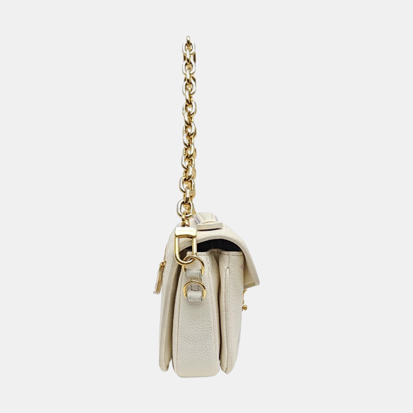 MÉTIS EAST WEST Monogram Calfskin White