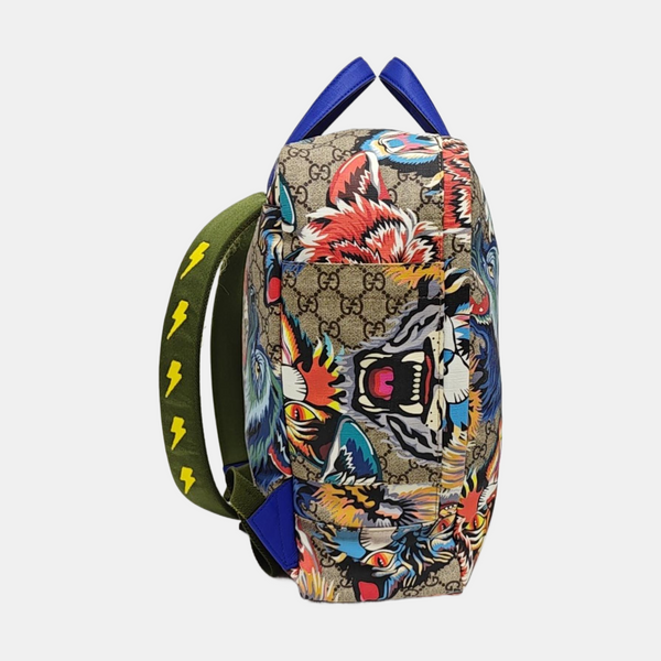 Coated Canvas Backpack Blue