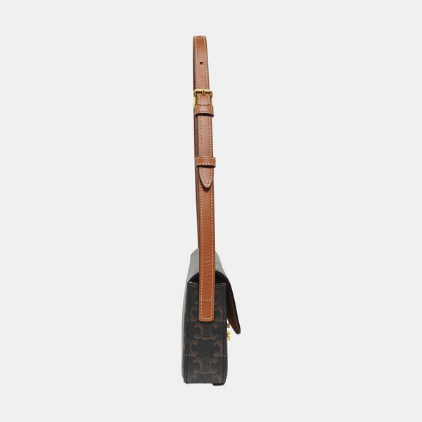 TRIOMPHE Small Coated Canvas Brown