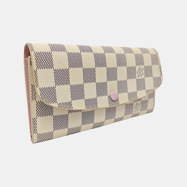 EMILIE Damier Azur Coated Canvas White Wallet