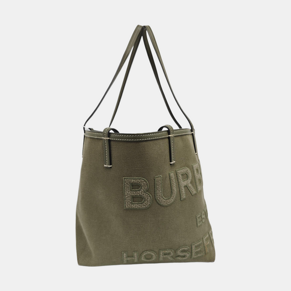Quilted Canvas Tote Bag Green