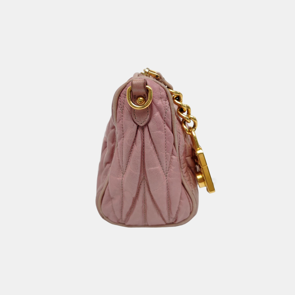 Quilted Lambskin Shoulder Bag Pink