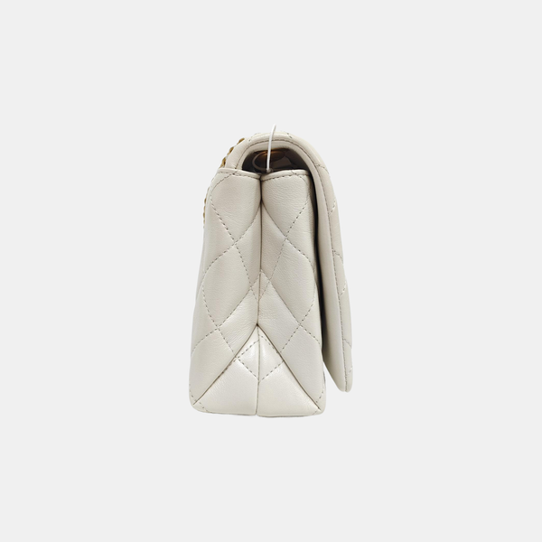 Quilted Lambskin White