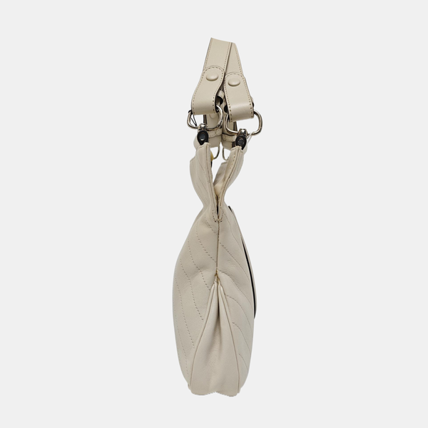 Quilted Calfskin Shoulder Bag White