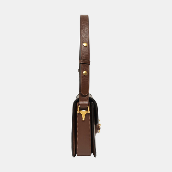 Horsebit 1955 Medium Monogram Coated Canvas Beige