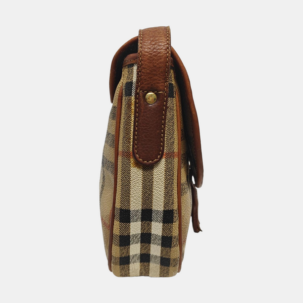 Coated Canvas Shoulder Bag Beige