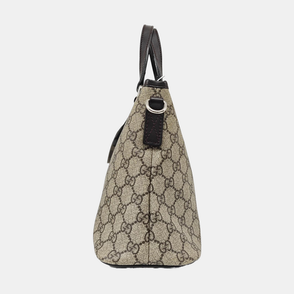 Monogram Coated Canvas Tote Bag Small Beige