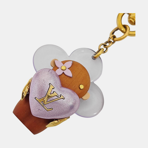 Synthetic Bag Charm Brown