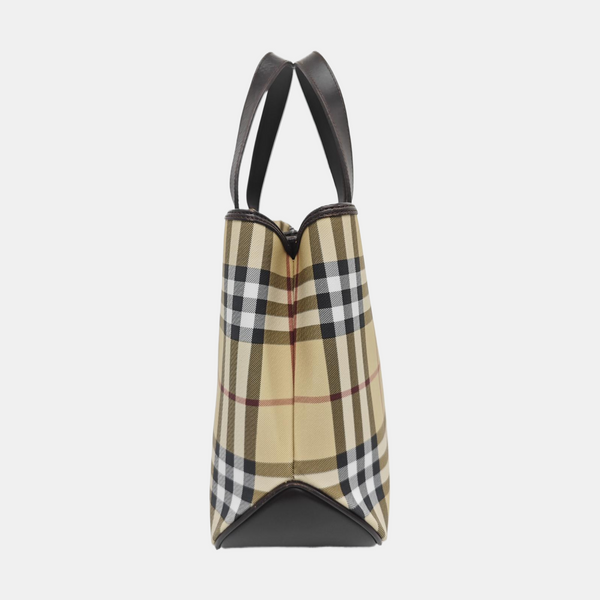 Coated Canvas Tote Bag Beige