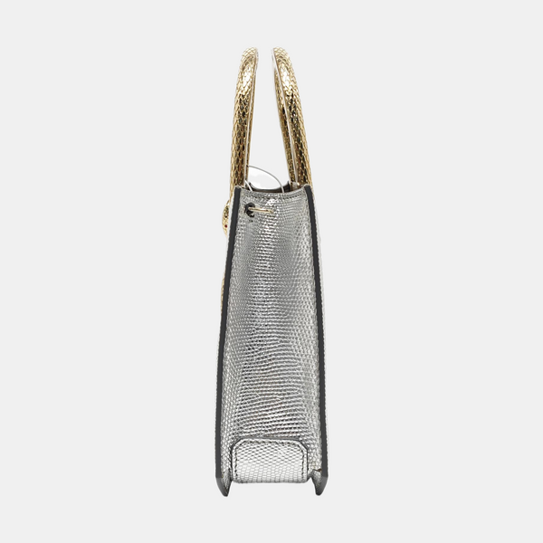 Lizard Tote Bag Silver