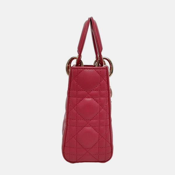 Lady Dior Mini Cannage Lambskin Red