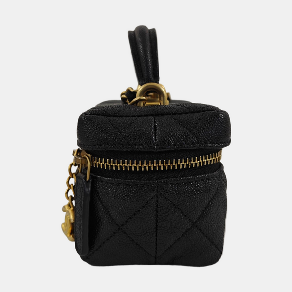 Quilted Grained Calfskin Black