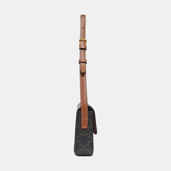 TRIOMPHE Small Coated Canvas Brown