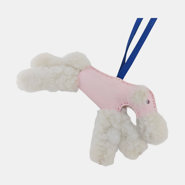 Leather Bag Charm White