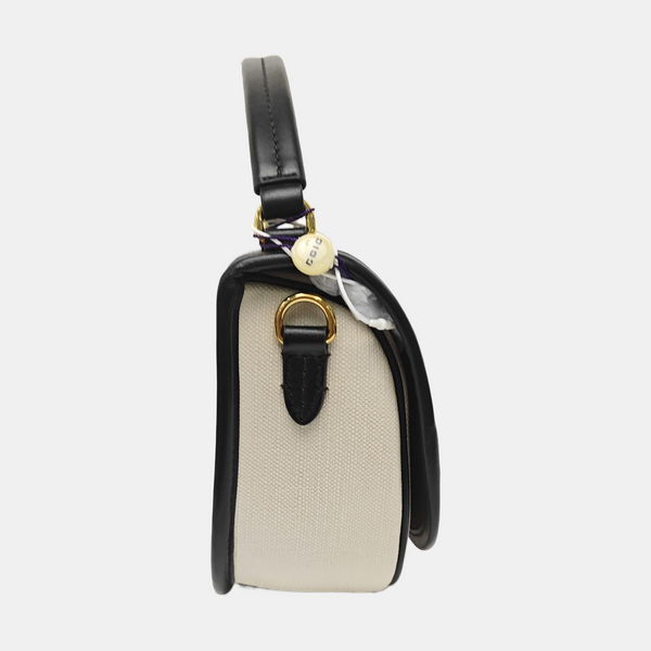 Coated Canvas Shoulder Bag Beige