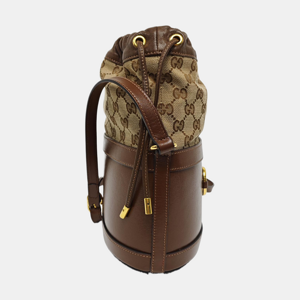 Authenticated pre-owned Horsebit 1955 Small Monogram Calfskin Brown - Bucket Bag at Looply