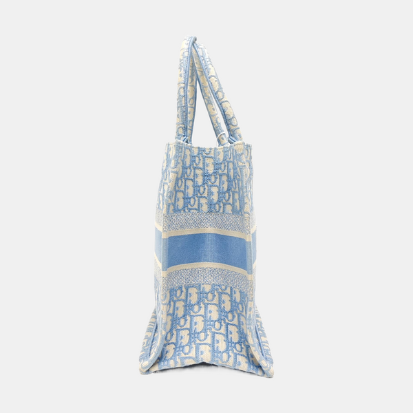 Book Tote Medium Oblique Canvas Blue