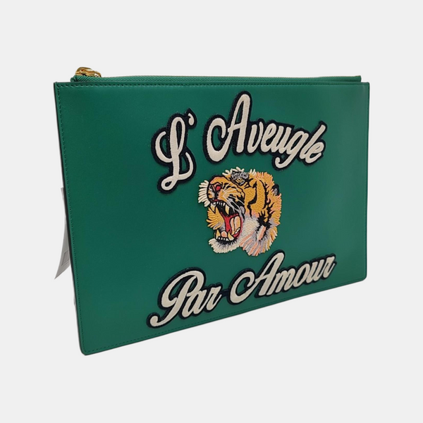 Calfskin Clutch Green