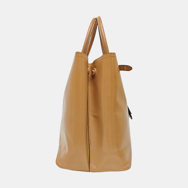 Double Saffiano Calfskin Brown
