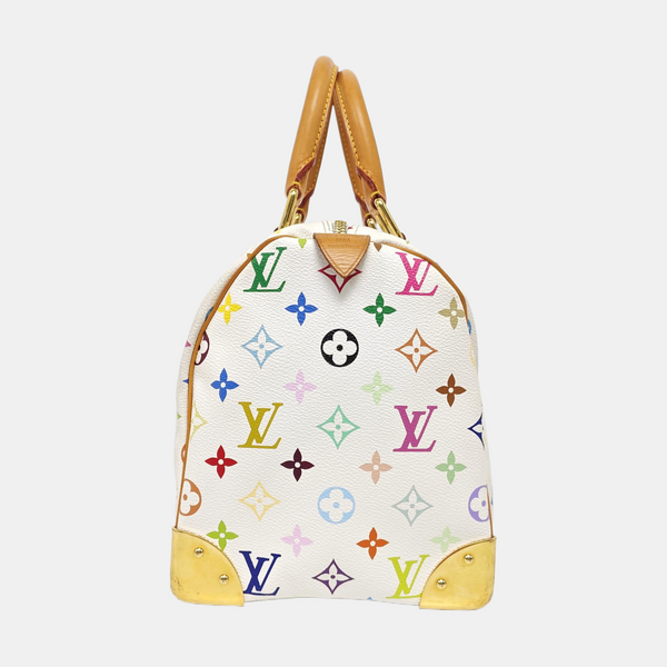 LV × TM SPEEDY 30 Monogram Coated Canvas White