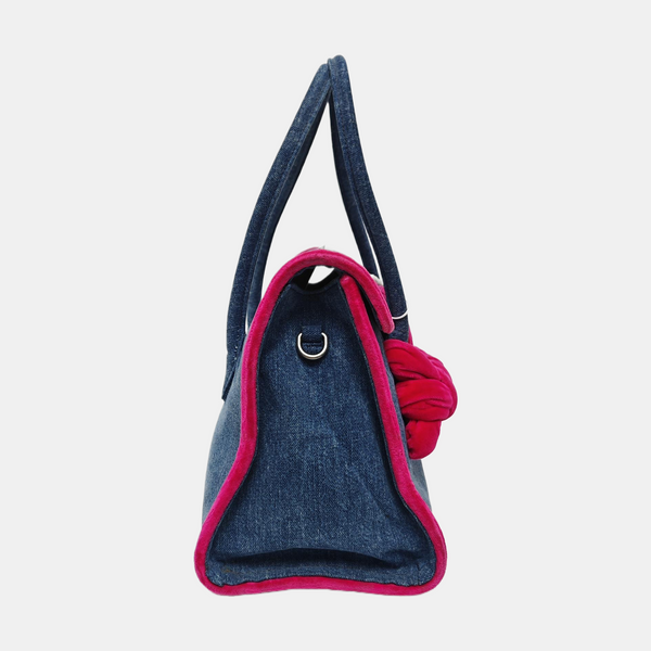 Fabric Shoulder Bag Blue