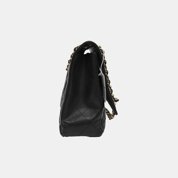 CLASSIC FLAP Maxi Quilted Grained Calfskin Black