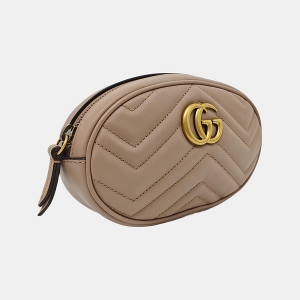 GG Marmont Super Mini Quilted Calfskin Beige