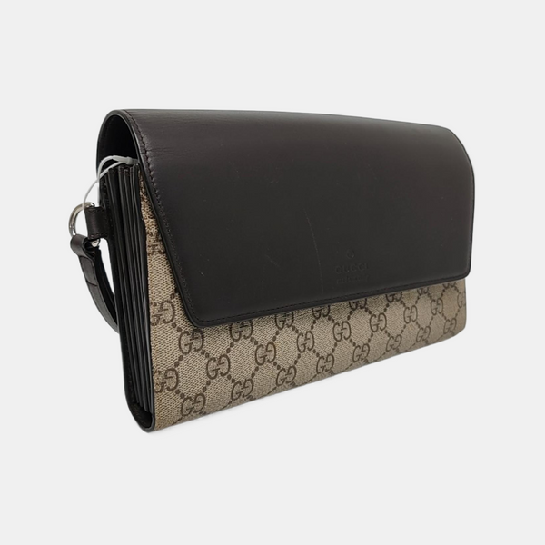 Monogram Coated Canvas Clutch Black
