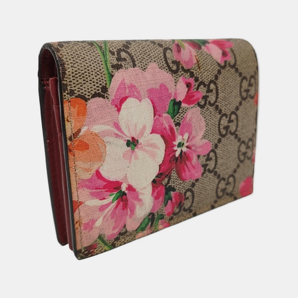 GG Blooms Monogram Coated Canvas Beige Wallet