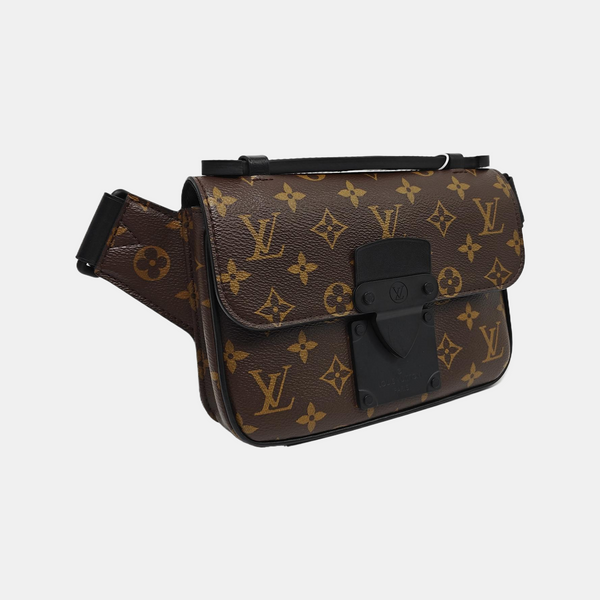 S LOCK Monogram Coated Canvas Brown